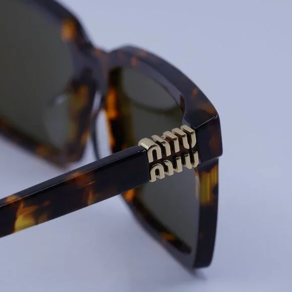 Miu Miu MU13ZSF VAU01T Sunglasses Honey Havana Rectangle Frame
